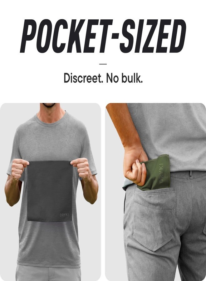 DRYKI Sweat Absorbing Handkerchiefs - The Original Pocket-Sized Sweat Towels - Quick-Dry Microfiber Sweat Rags for Face, Hands, & Body - Men & Women - Gym, Sports, and Work (Forest: 5 Pack) - Image 4